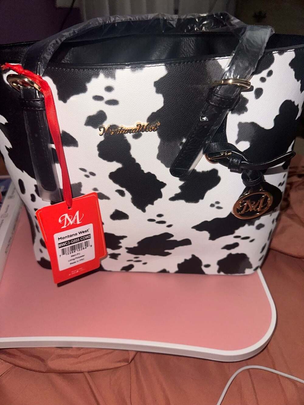 Montana West cow print purses for women shoulder bag purses and handbags 3pcs br